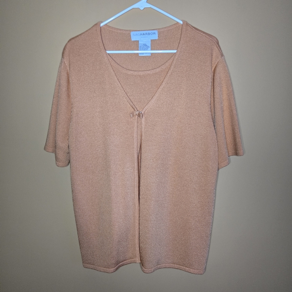 Sag Harbor Peach Layered Top PTP=21"